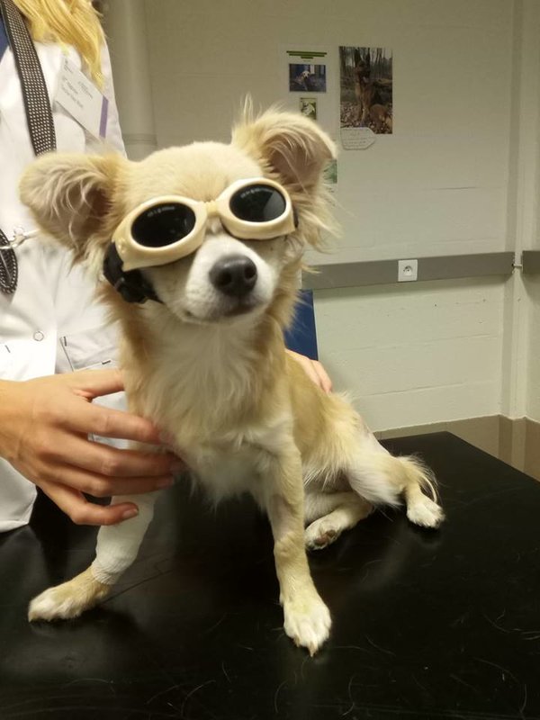 ella tijdens een laserbehandeling.