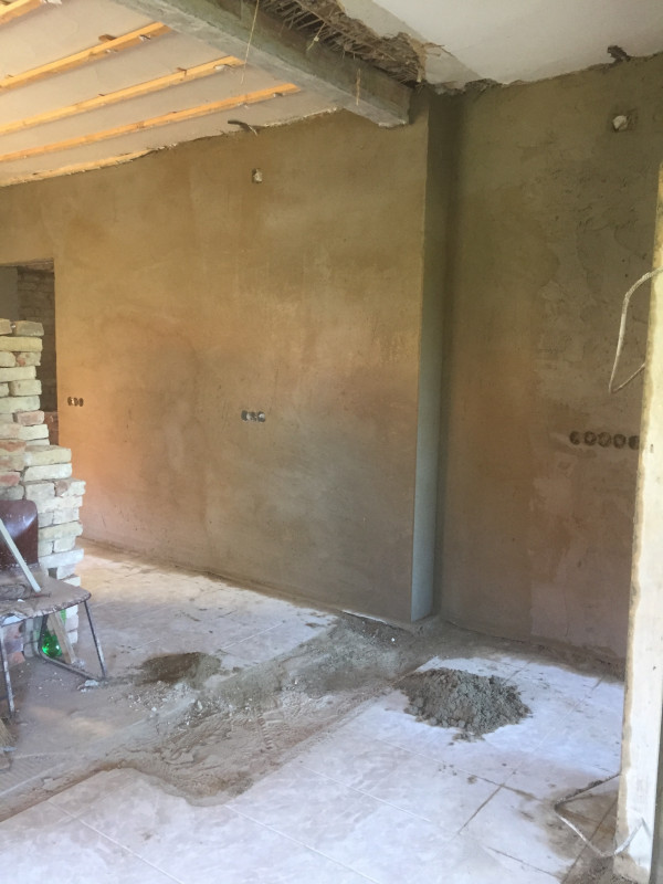 Nieuw stucwerk op de wanden